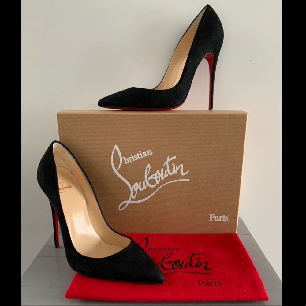 Christian Louboutin So Kate Black Suede Pump 37